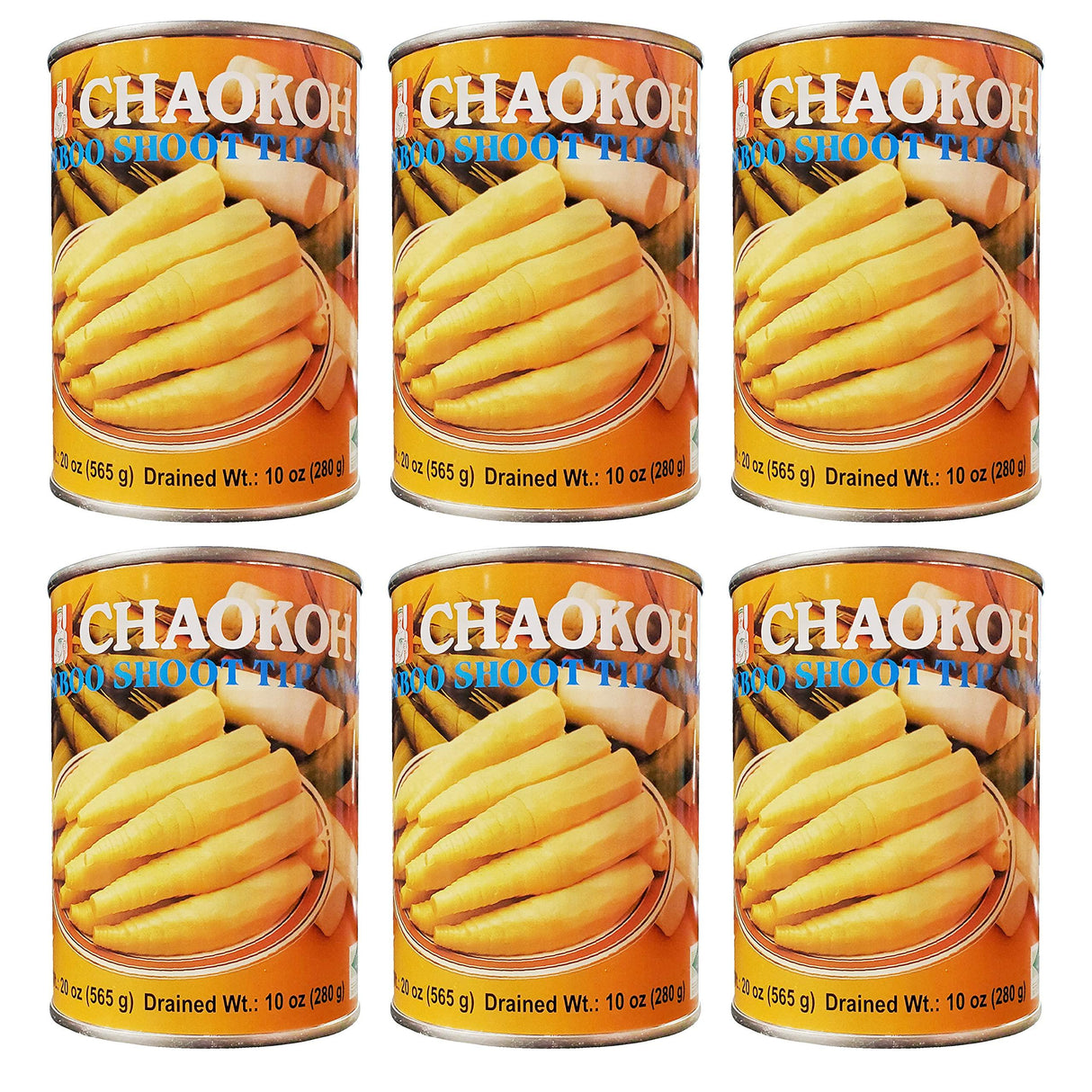 Chaokoh Bamboo Shoot Tip Whole in Water (6 Pack, Total of 120oz) - Mighty Depot