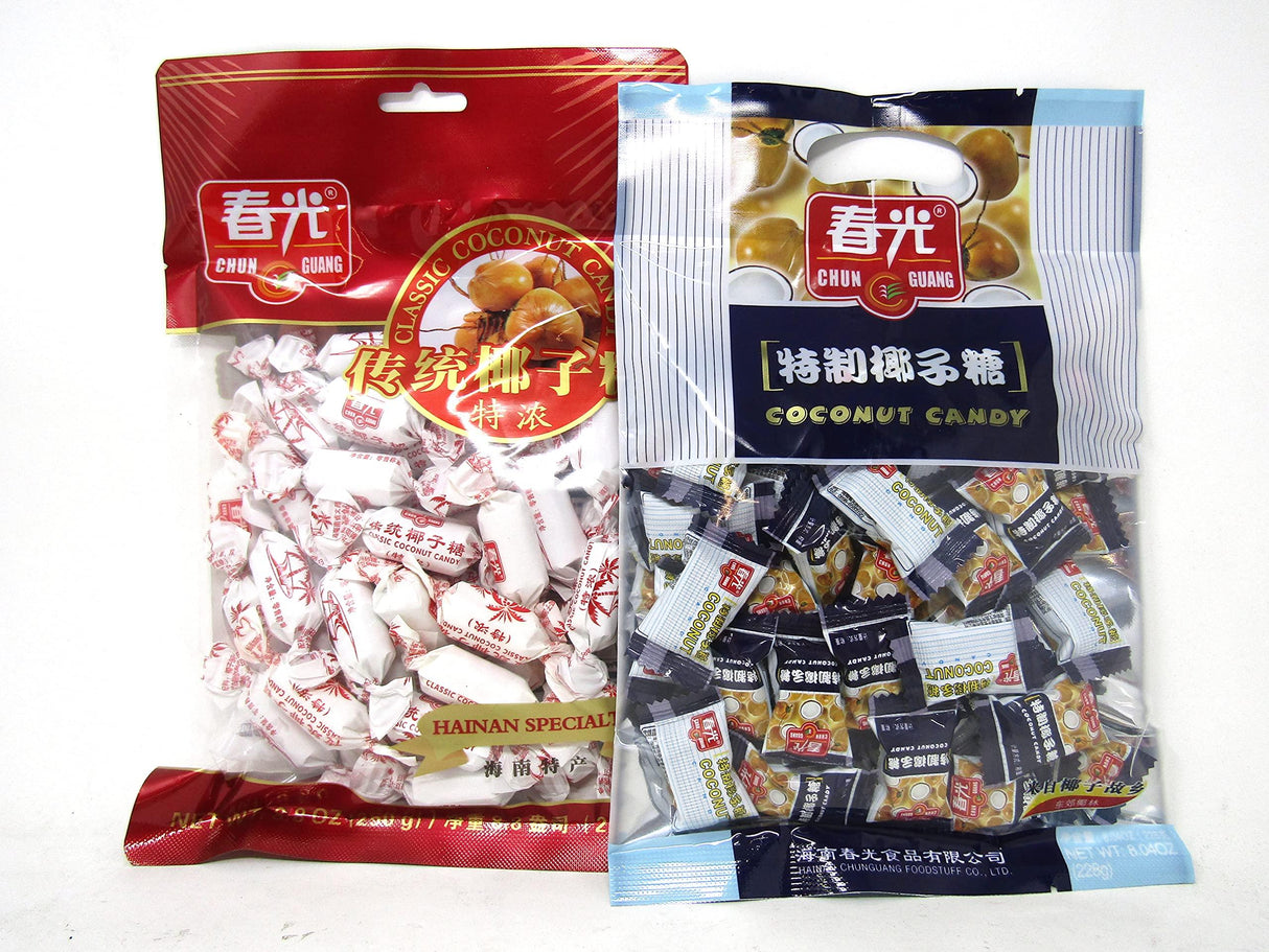 2 Pack Bundle Chun Guang CLASSIC Creamy Coconut Candy and Chun Guang PREMIUM Coconut Candy - Mighty Depot