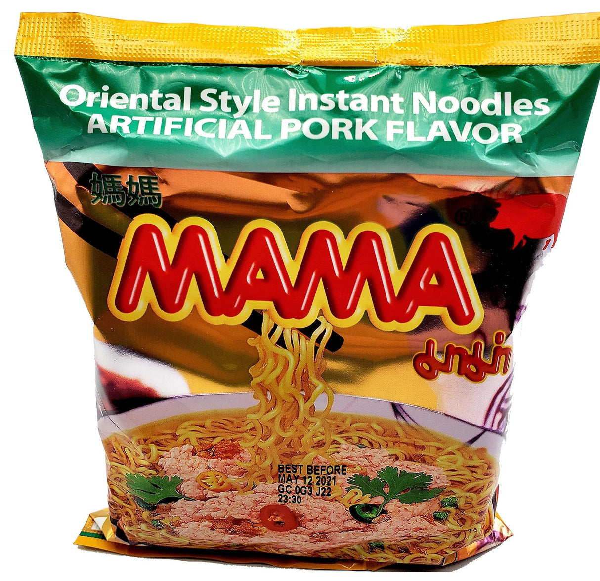 MAMA Oriental Style Instant Ramen Noodles, Artificial Pork Flavor, 2.11 Ounce each (Pack of 10) - Mighty Depot