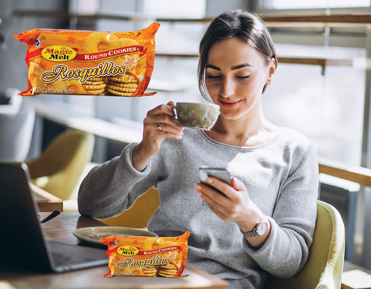 MAGIC MELT Round Egg Cookie ROSQUILLOS - Best from the Philippines – Flowery-shaped with a hole in the center, Best taken with your milk or iced drinks - Mighty Depot