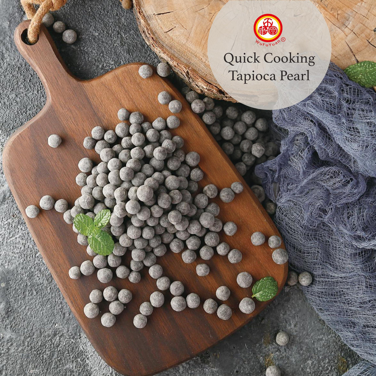 WuFuYuan Boba Tapioca Pearl, Black Sugar Flavor, Ready in 5 Minutes, 8.8 Oz. (3 Packs) - Mighty Depot
