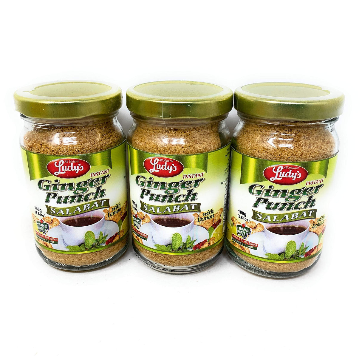 Ludy's Instant Ginger Punch Salabat With Lemon 160g (5.64oz), 3 Pack - Mighty Depot