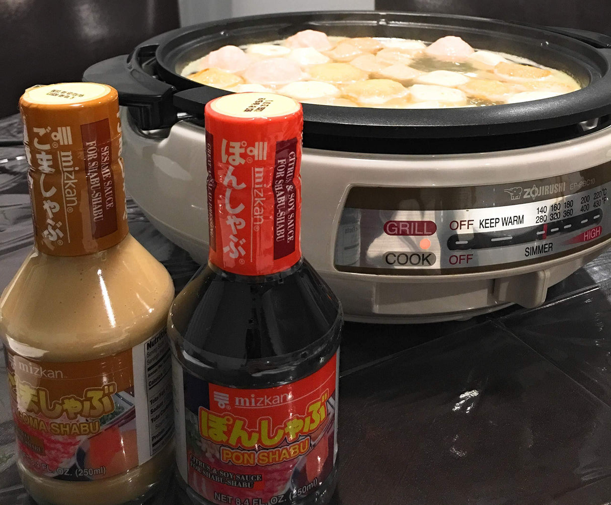 Mizkan Shabu Dipping Sauce Bundle - (1) Goma Shabu - Sesame Sauce - and (1) Pon Shabu - Citrus & Soy Sauce. Perfect for hot pot - Mighty Depot