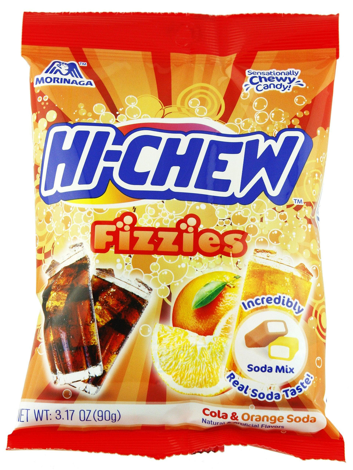 Hi-Chew Fizzies Mix, Cola & Orange Soda, 3.17 oz - Mighty Depot
