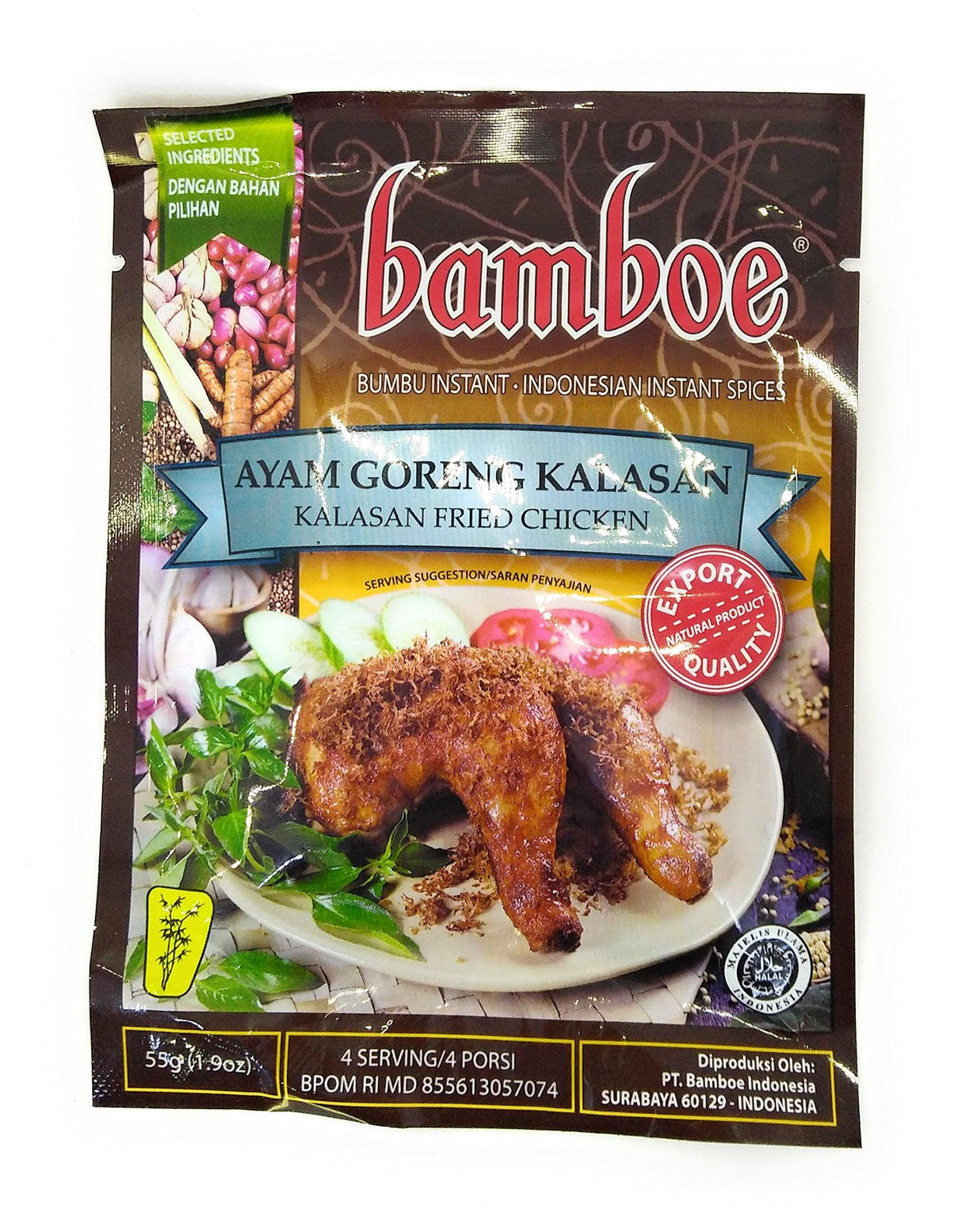 Bamboe Bumbu Ayam Goreng Kalasan (Fried Chicken), 55 Gram (Pack of 6) - Mighty Depot