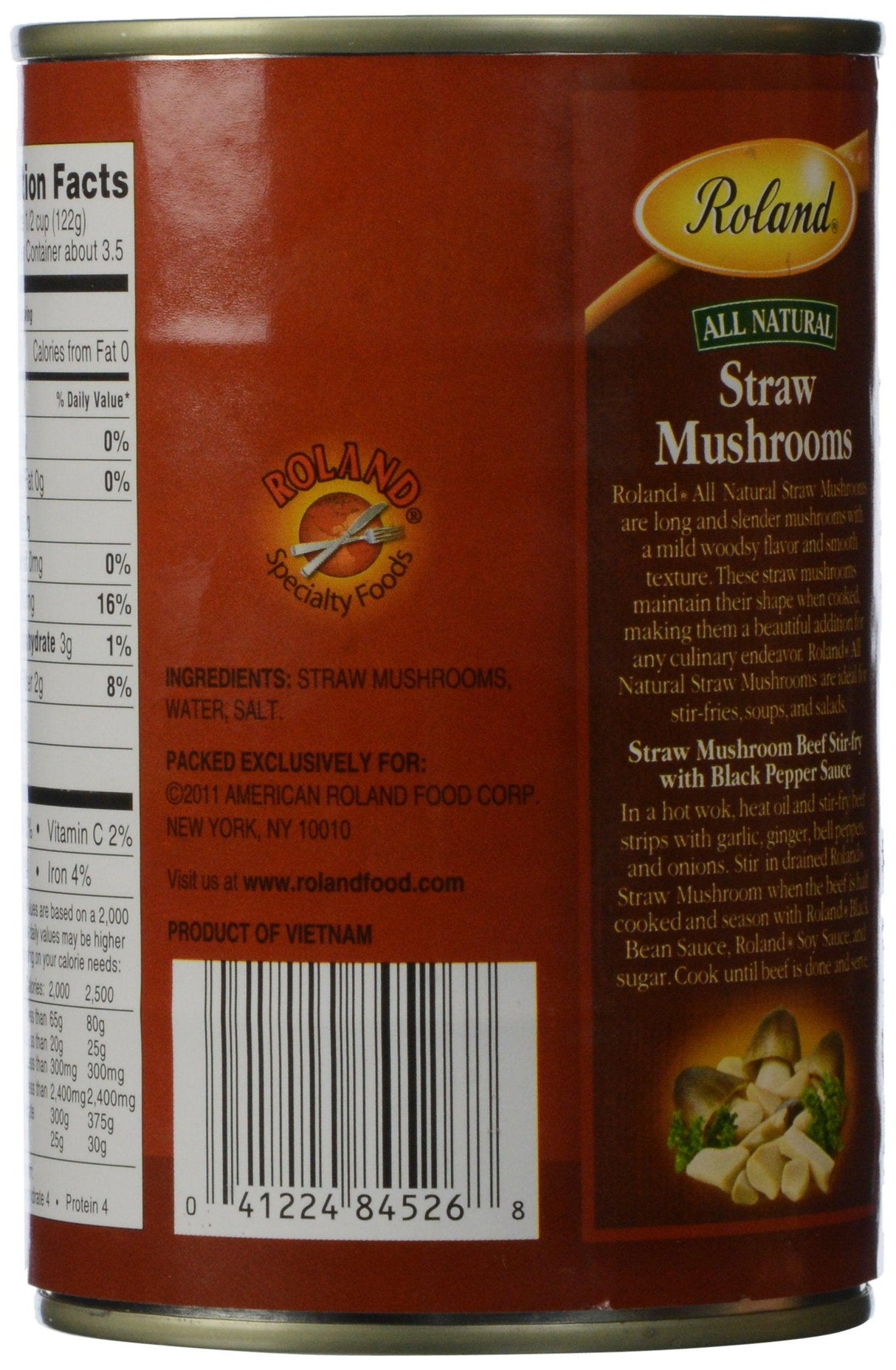 Roland Broken Straw Mushrooms, 15 oz - Mighty Depot