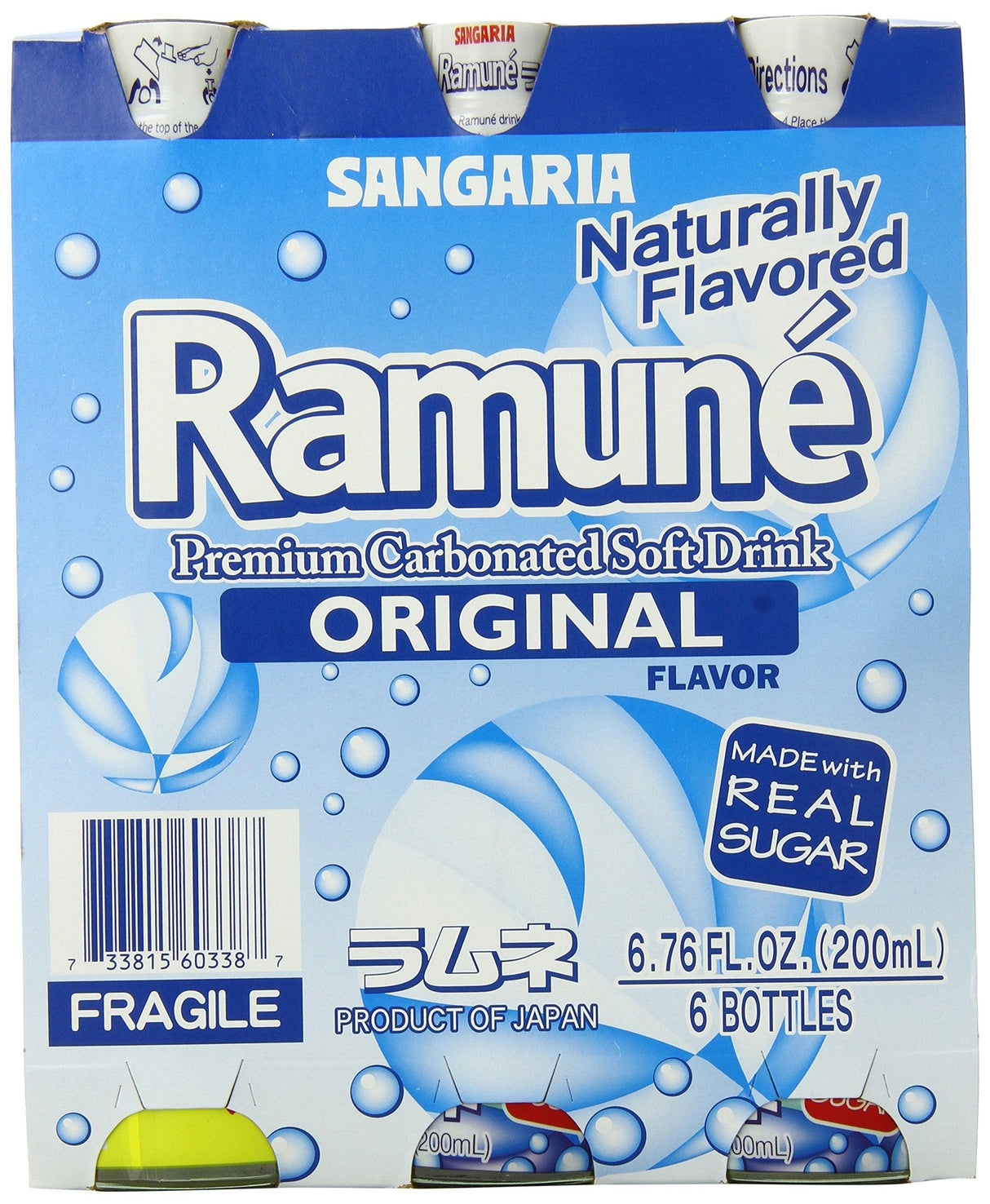 Sangaria Ramune Original, 6.76 Fl Oz (Pack of 6) - Mighty Depot