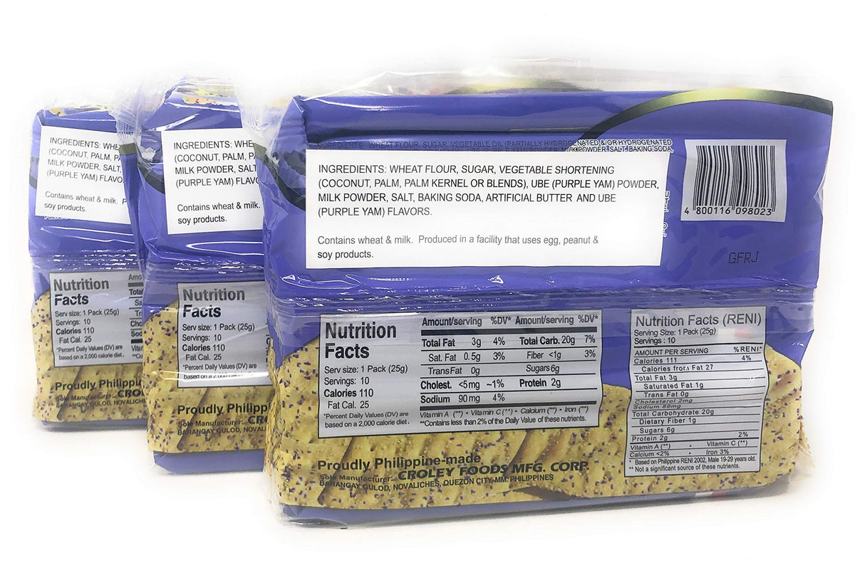 Croley Foods Buttercream Crackers - Ube Flavor, 8.8 oz (250g) 10 Count, 3 Packs - Mighty Depot