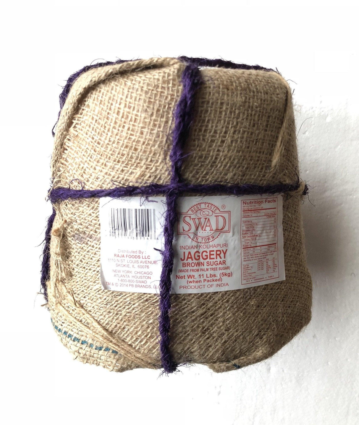 Swad Indian Kolhapuri Jaggery Made from Palm Tree Sugar - 11 Lbs/5Kg - Mighty Depot