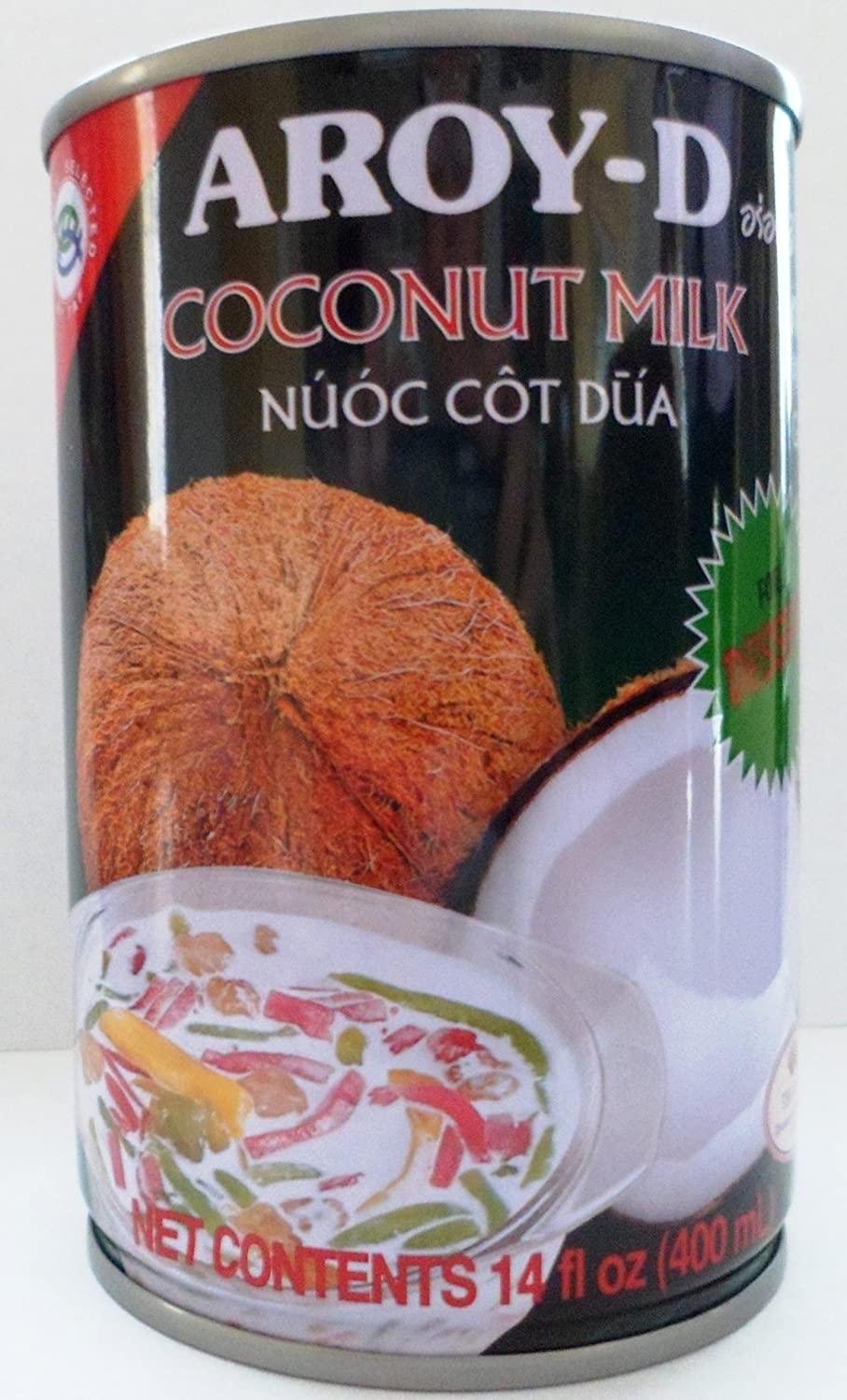 AROY-D Coconut Milk for Dessert Net Wet 14 Oz (Pack of 6 Cans) - Mighty Depot