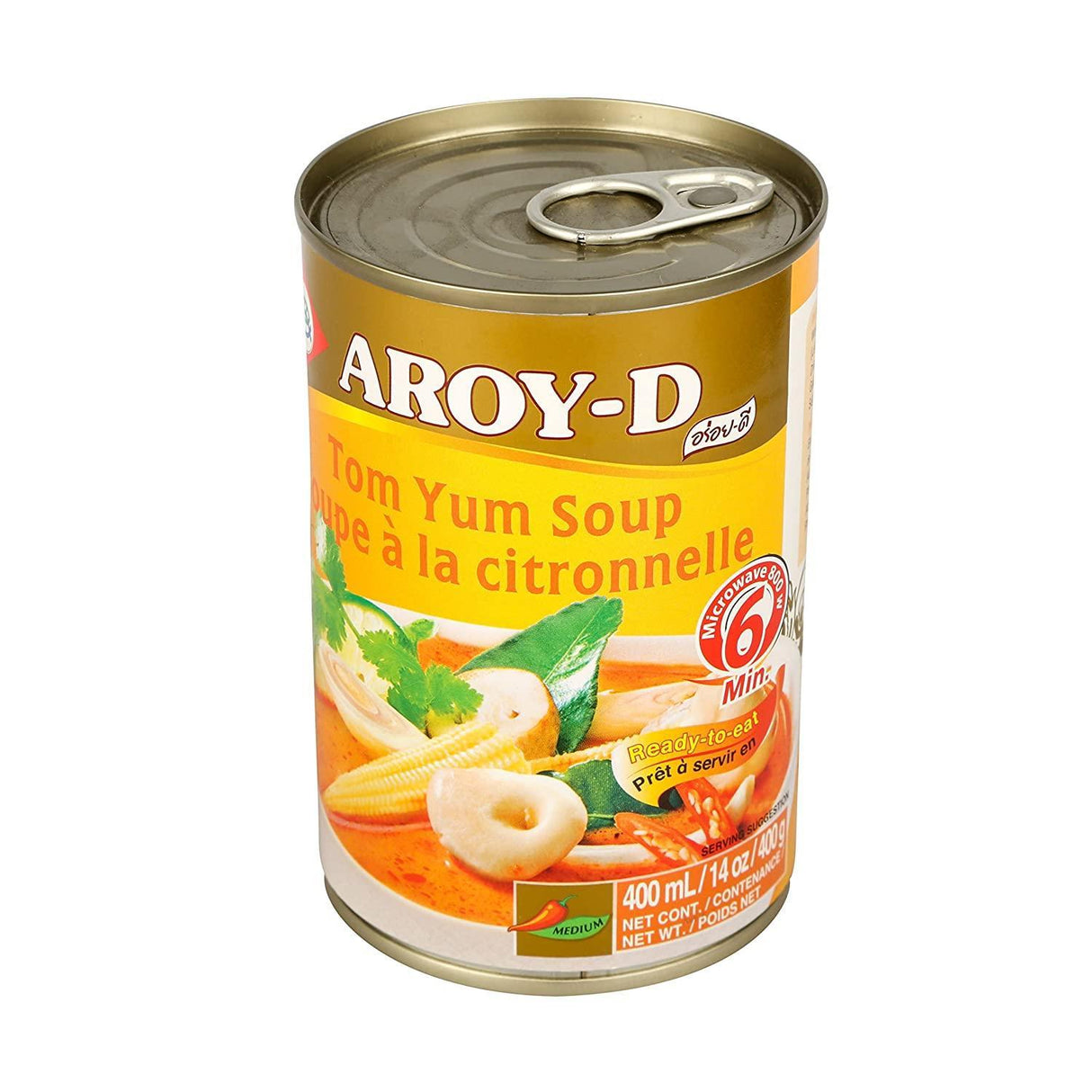 AROY-D Authentic Ready-Made Thai Tom Yum Soup, 14 Ounce - Just Add Meat - Mighty Depot