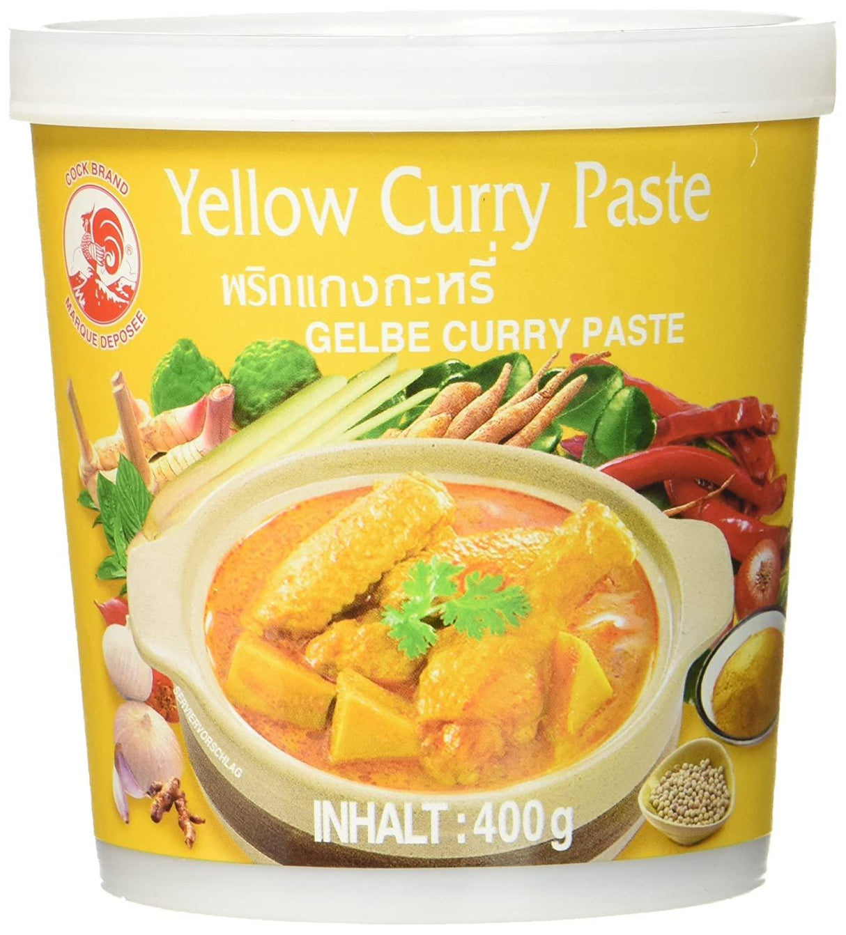 Cock Gelbe Curry paste, 400g - Mighty Depot