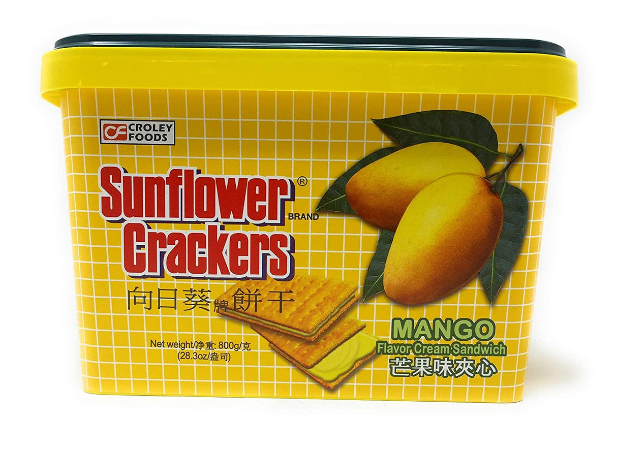 Croley Foods Sunflower Crackers Mango Flavor Cream Sandwhich 28.3oz 800g - Mighty Depot