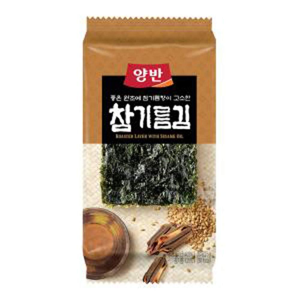Dongwon Sesame Oil Flavored Seasoned Seaweed (Seasoned Laver) Snack 0.17-ounce Bags (Pack of 9) - Mighty Depot