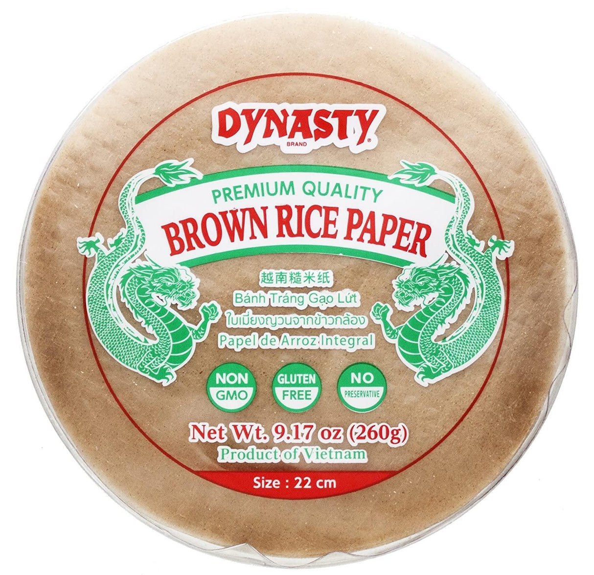 Dynasty Premium Quality Brown Rice Paper, 9.17 oz - Mighty Depot