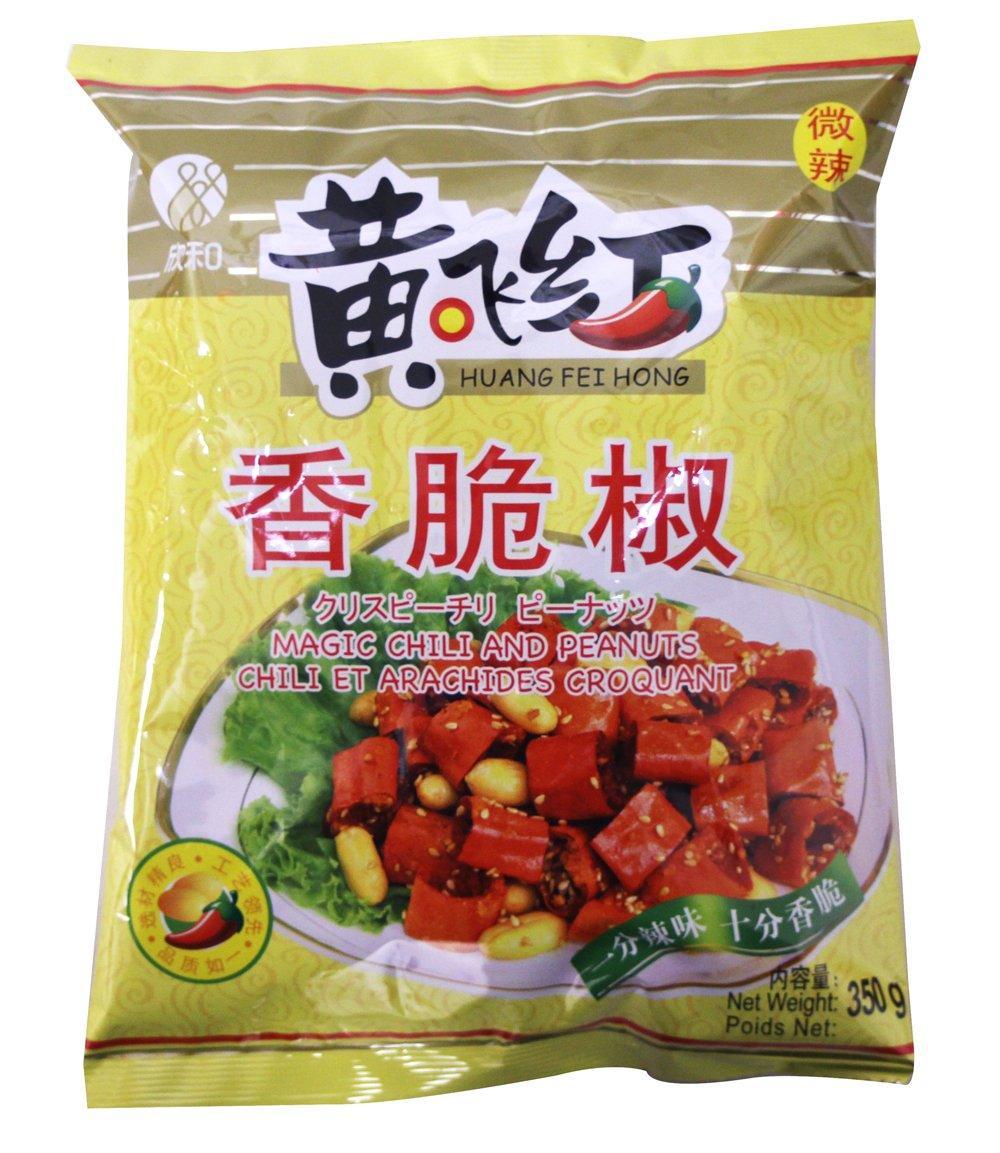黃飛紅香脆椒 Huang Fei Hong Spicy Crunchy Magic Chili with Peanut, 12.35 oz/350g - Mighty Depot