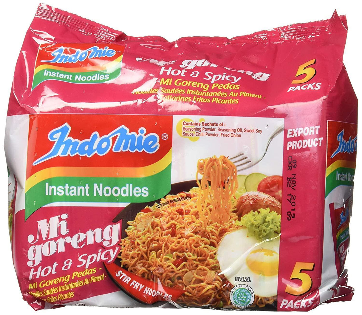 Indomie Mi Goreng Instant Noodles Hot & Spicy 5 Pack 400gm - Mighty Depot