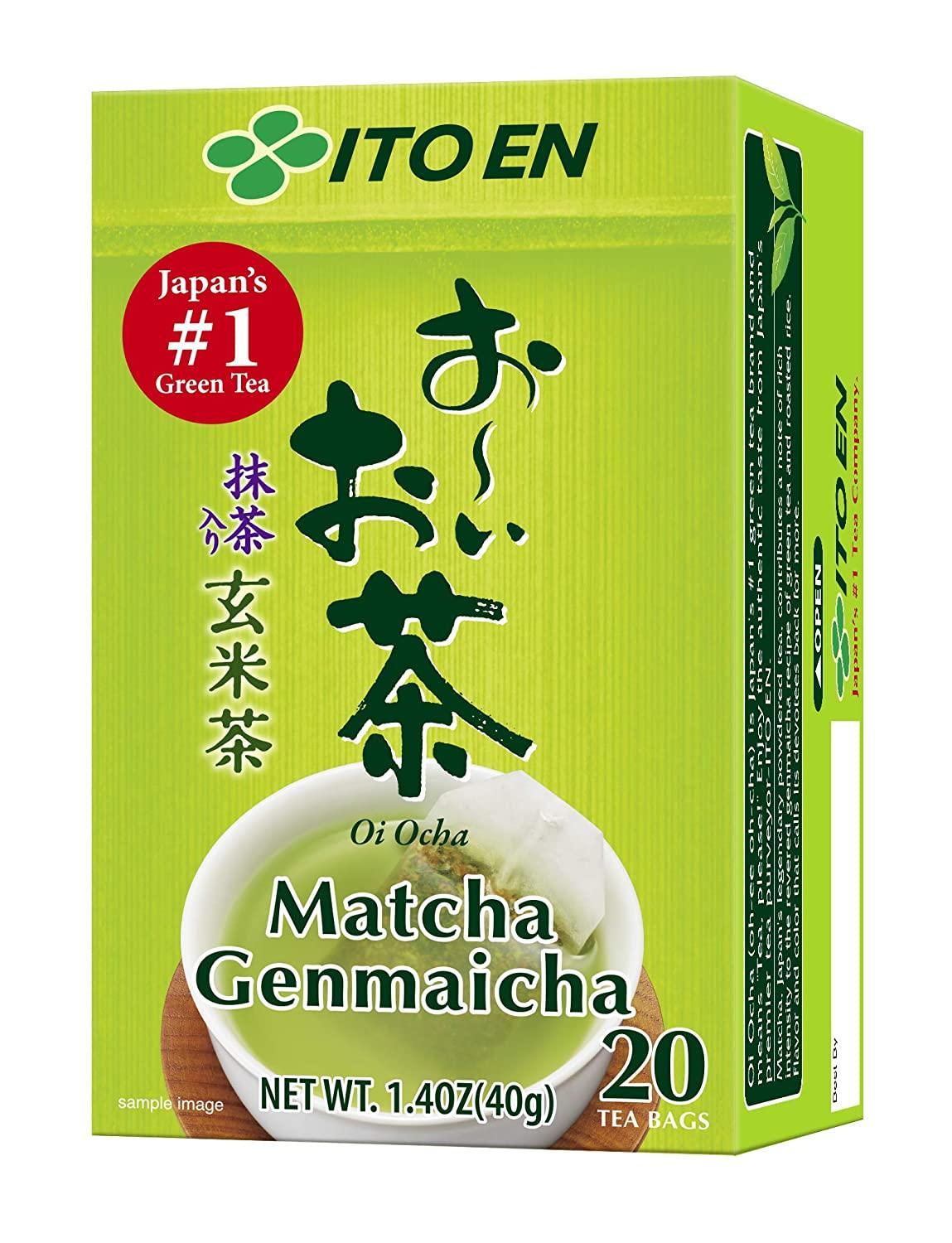 Ito En Oi Ocha Genmaicha Tea, 20-Count, 1.8 Ounce Boxes (Pack of 4) - Mighty Depot