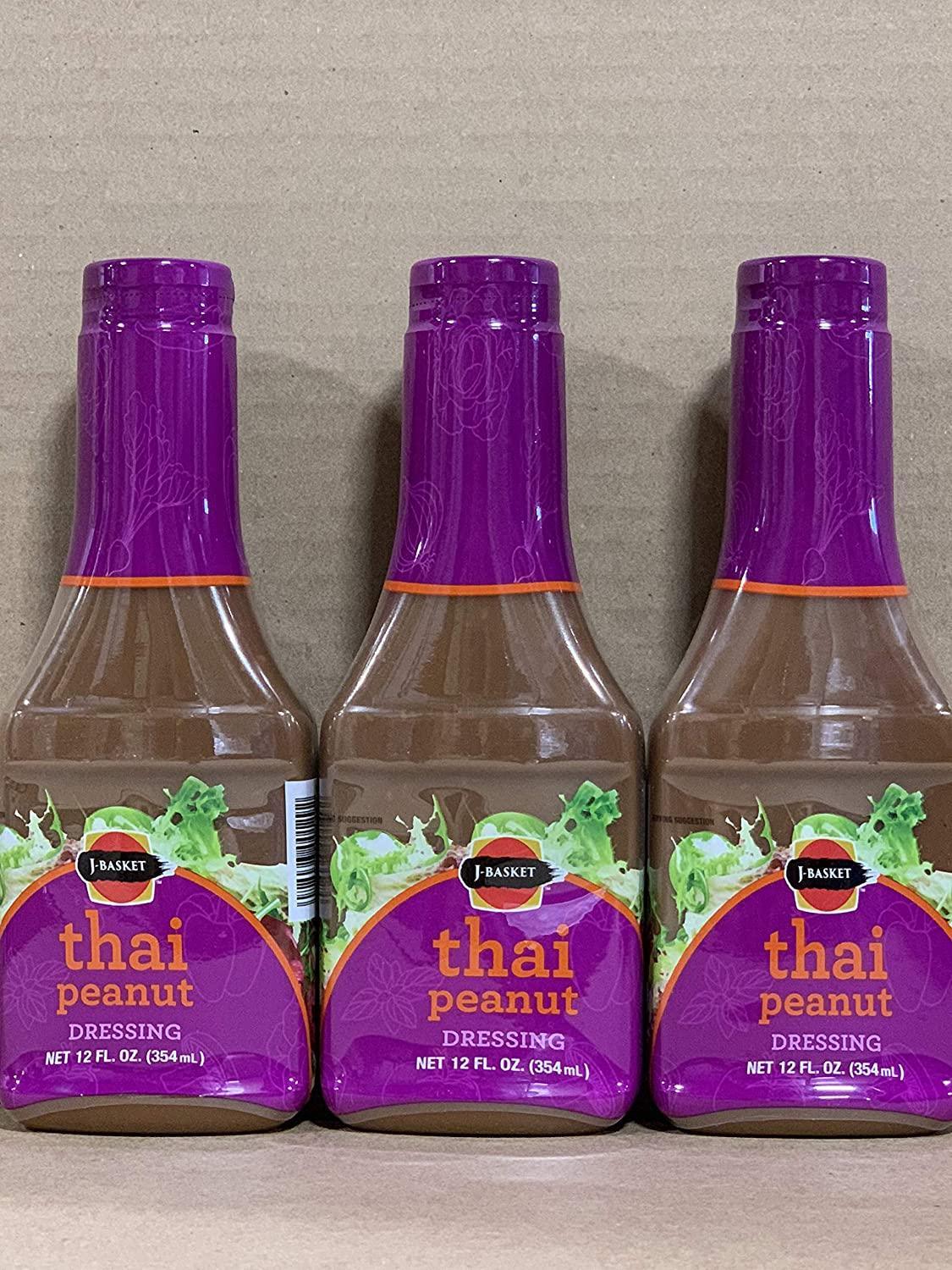 J-basket THAI Peanut Dressing 12oz by KNJ International (Pack of 3) - Mighty Depot