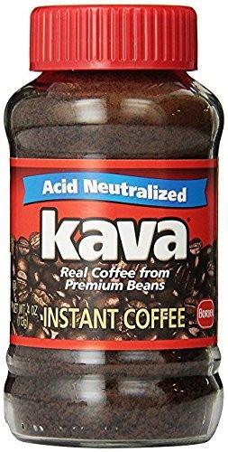 Kava Reduced Acid Neutralized Instant Coffee, 4 Ounce Jar - Mighty Depot