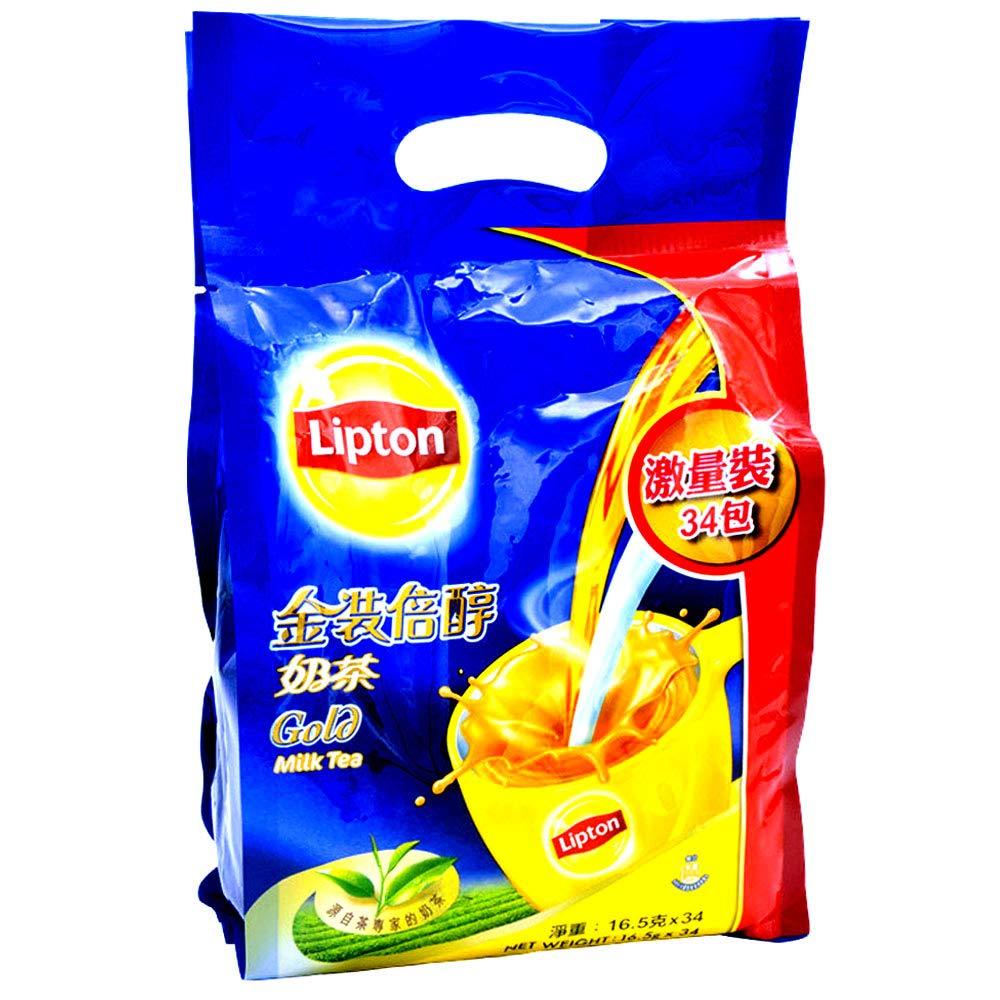 Lipton Hong Kong Style Gold Instant 3 in 1 Milk Tea Rich and Smooth (Gold Milk Tea, 16.5g x 34 Sachets) - Mighty Depot