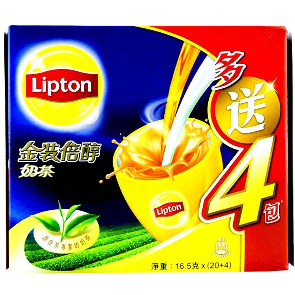 Lipton Hong Kong Style Gold Instant 3 in 1 Milk Tea Rich and Smooth (Gold Milk Tea, 16.5g x 24 Sachets) - Mighty Depot