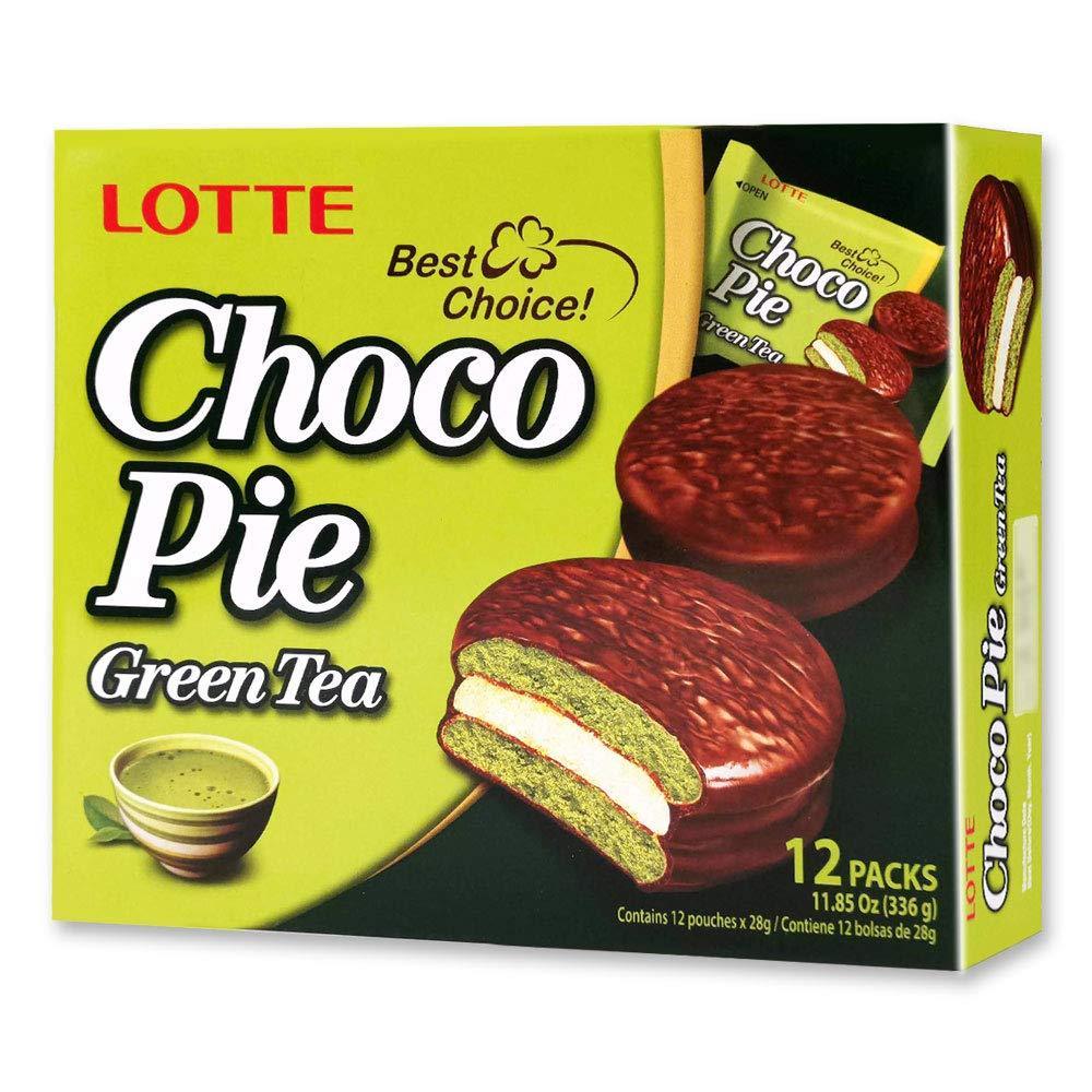 Lotte Choco pie Green Tea 12 individual pack - Mighty Depot