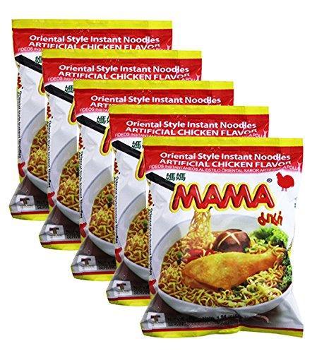 MAMA Oriental Style Instant Noodles -Chicken Flavor 1.94 oz / 275g (5 Packs) - Mighty Depot