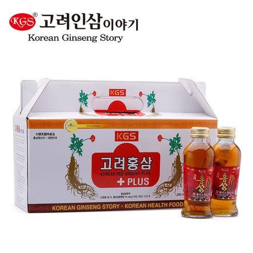 KGS - Korean Red Ginseng Plus, 2.6 Pounds (4oz/bottle x 10), (1 Box) - Mighty Depot