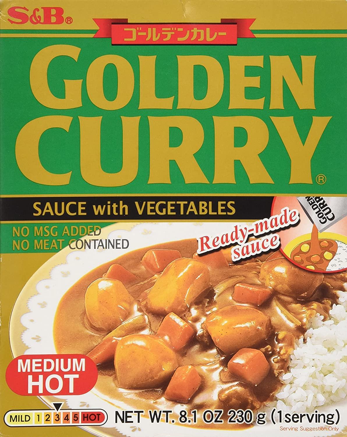 S & B Curry Golden Retort Medium Hot, 8.1 Ounce - Mighty Depot