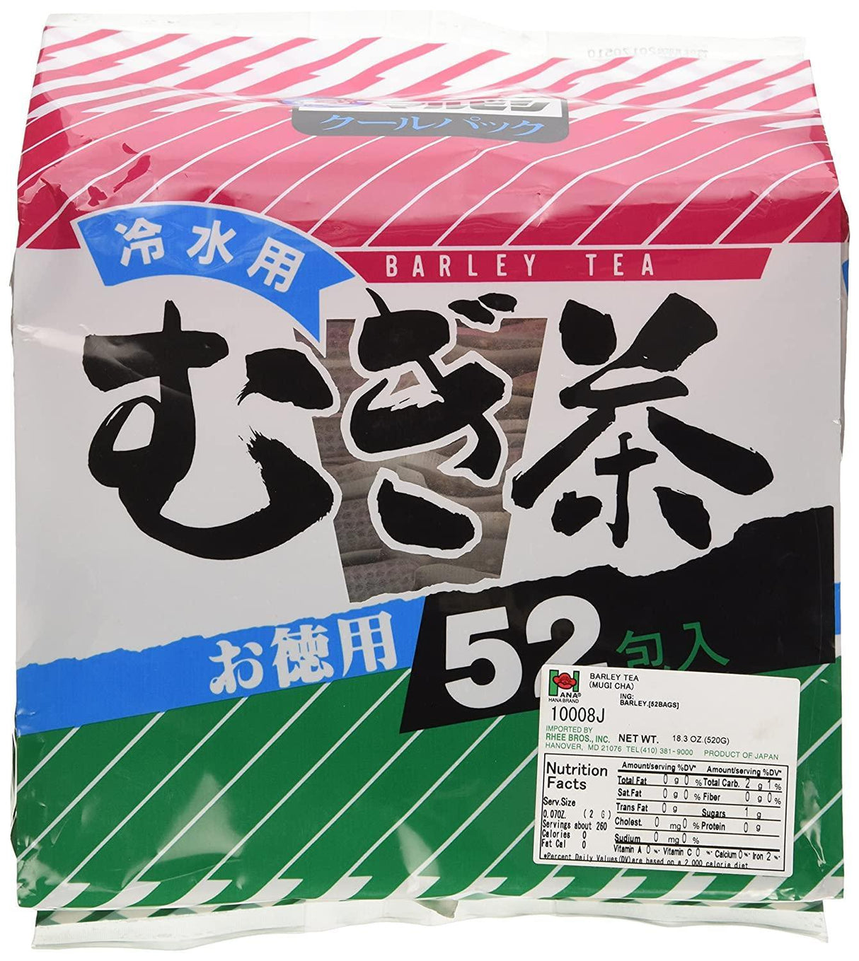 Tokuyo Hiyashi Mugicha (Mugi Cha) 52 Tea Bags (Japanese Roasted Barley Tea) - Mighty Depot