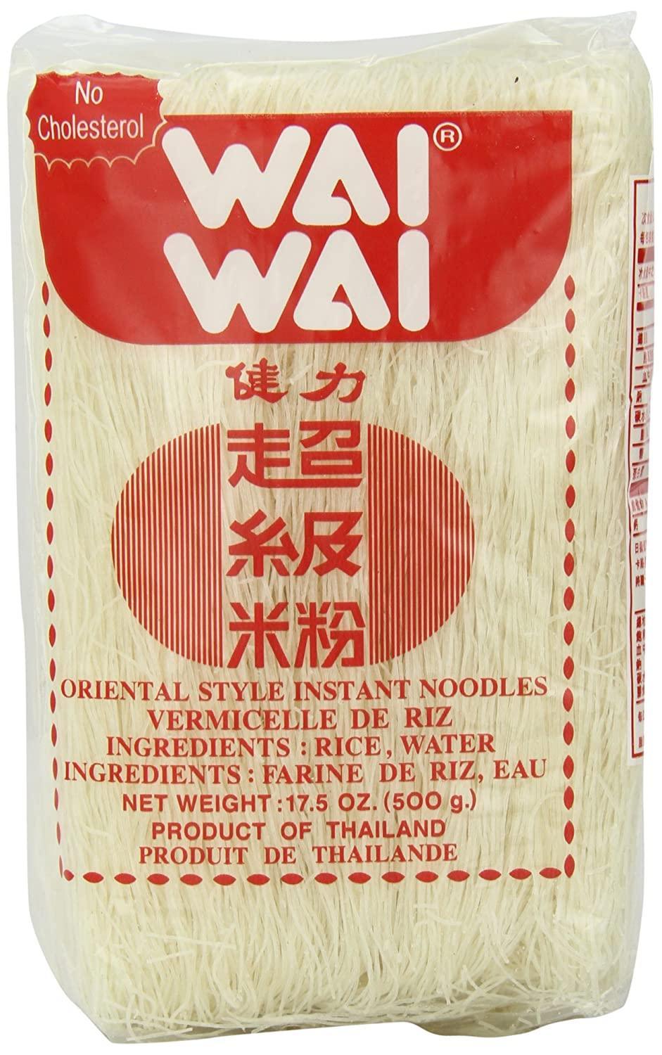 Wai Wai Oriental Style Instant Noodles Rice Stick, 17.5-Ounce (Pack of 6) - Mighty Depot