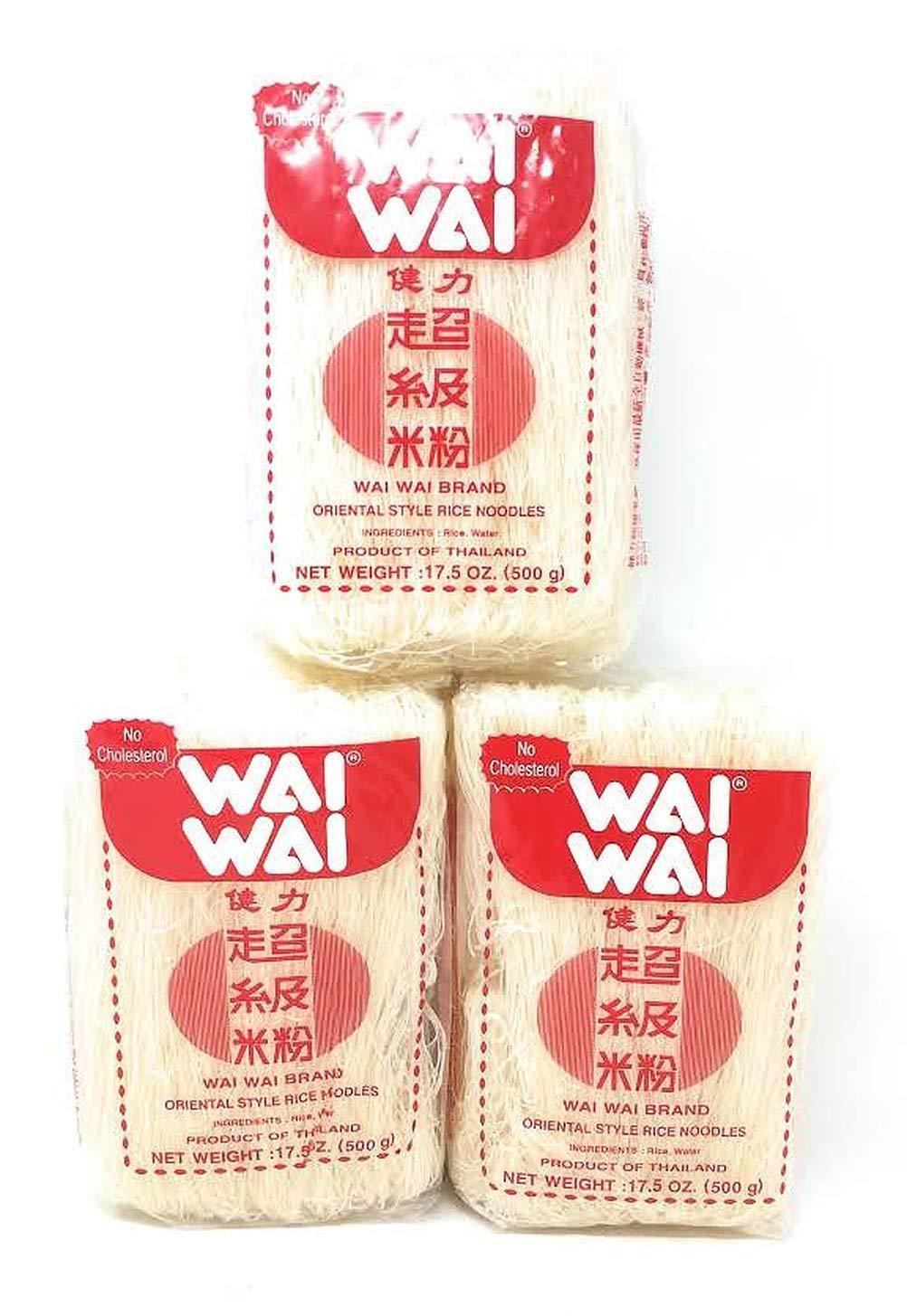 Wai Wai Oriental Style Rice Noodles 500g, 3 Pack - Mighty Depot