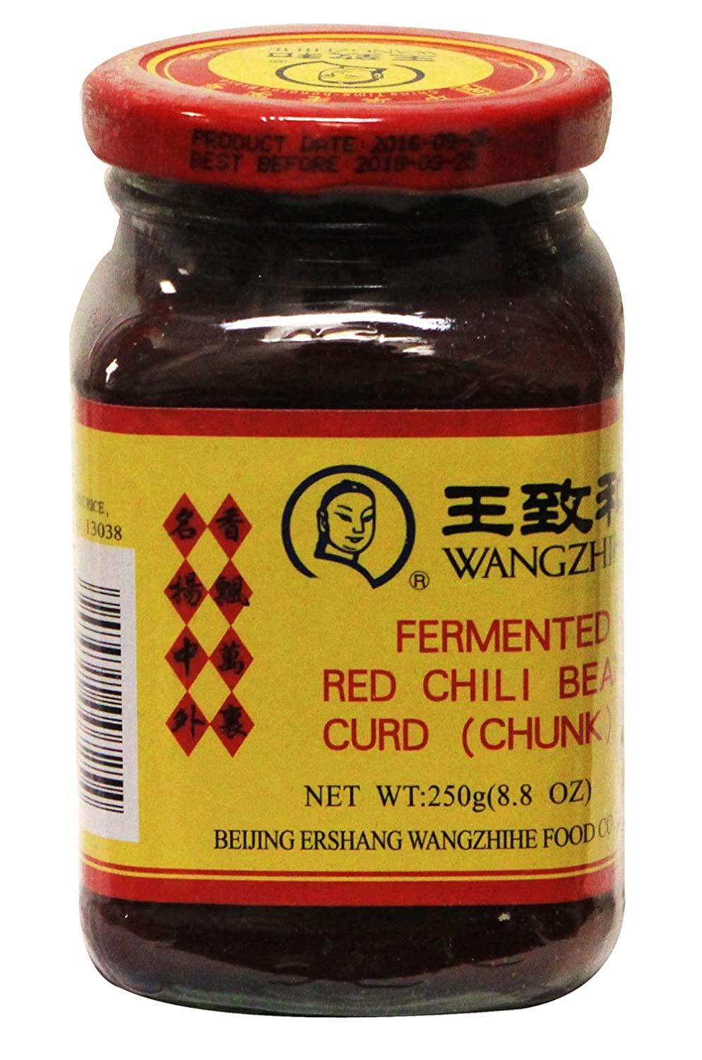 Wangzhihe Fermented red bean curd Chili - Tofu (Chunk) Spicy 8.8 oz 紅 辣 腐乳 - Mighty Depot