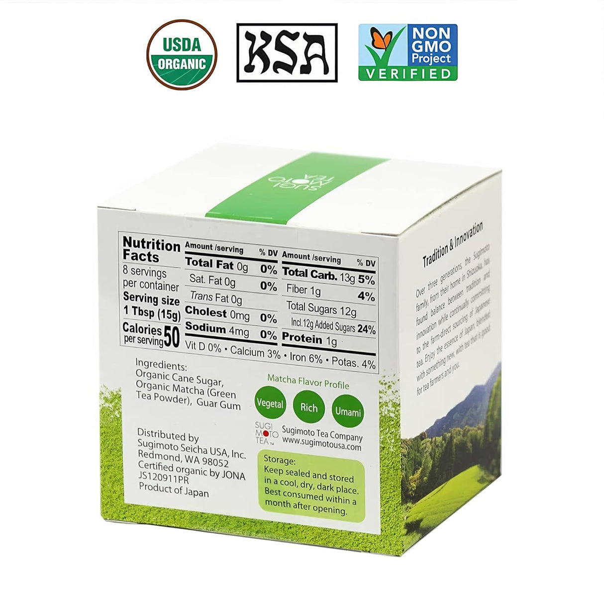 SUGIMOTO TEA | Japanese Organic Matcha Latte Blend Mix 4.23 oz (120 g) Sweetened Green Tea Matcha Latte Powder