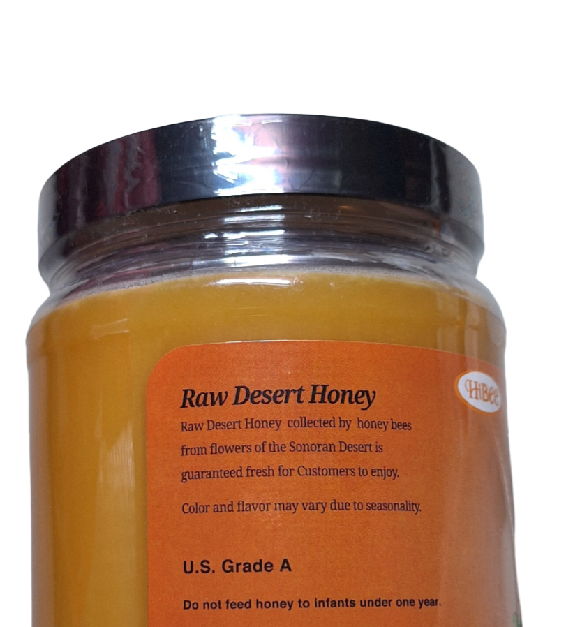 Hibee Raw Dessert Honey is collected by honey bees from flowers of the Sonoran Desert.