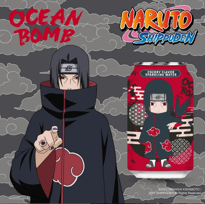 Ocean Bomb Naruto Shippuden Anime Flavored Water, 11.1 Ounces,  5 Can Gift Set