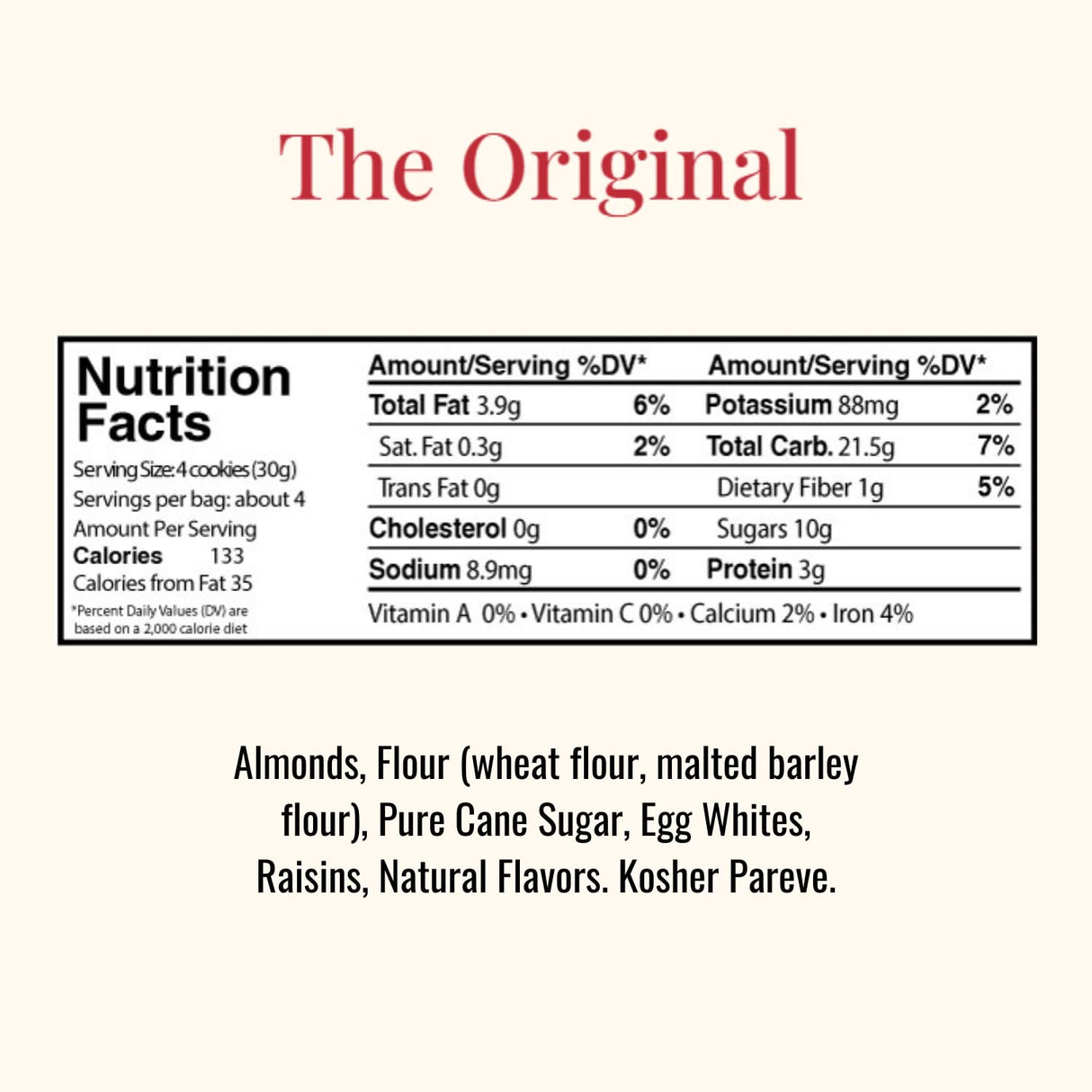 Almondia The Original Almond Biscuits No Cholesterol 4 Oz. Pack Of 2