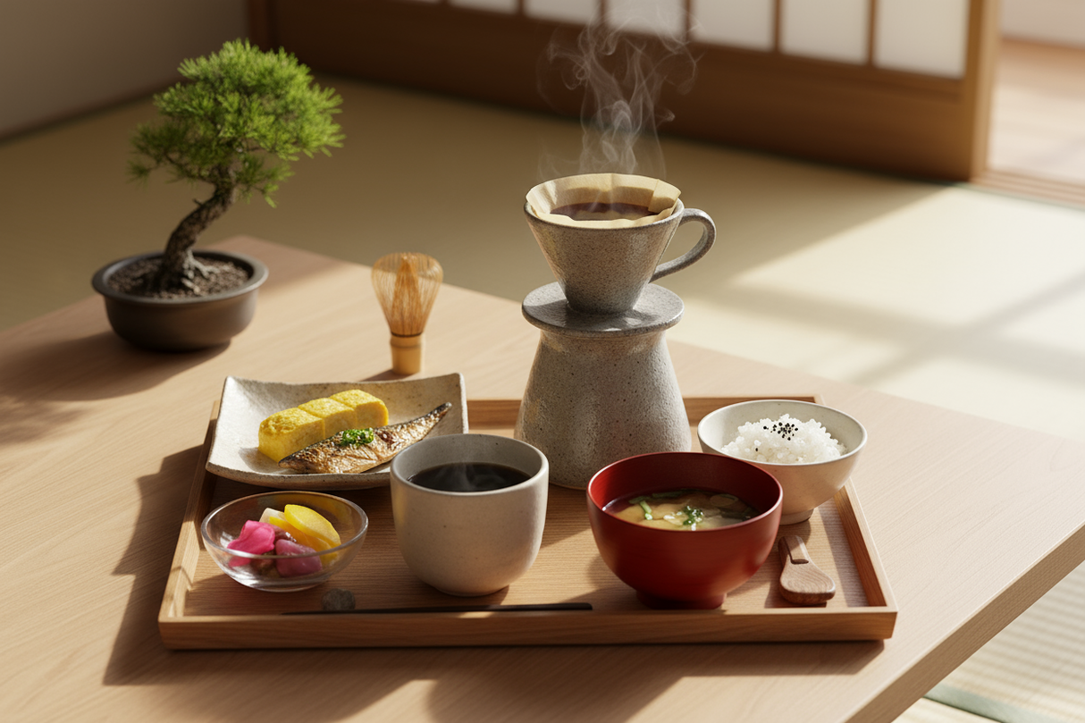 japanese coffee breakfast