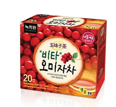 Nokchawon Omija ( Schizandra Fruit, Magnolia Berry Tea, 10 Pouches, 1 Box