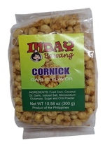 Inday Bawang Cornick Garlic Flavor,  Filipino Crunchy Corn Nut Snack,  10.58 Oz, 1 bag