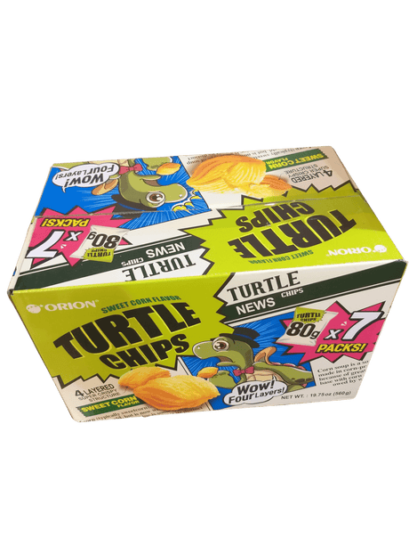 Orion Korean Snack TURTLE CHIPS 꼬북칩 80g (Box of 7 bags) - Mighty Depot