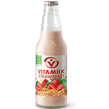 Vitamilk Strawberry Soy Milk 10 fl oz, 6 Bottles - Mighty Depot