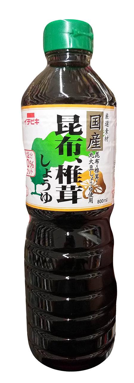 Ichibiki Kelp/Shiitake Mushroom Soy Sauce, 27 Ounces, (Pack of 1 Bottle) - Mighty Depot