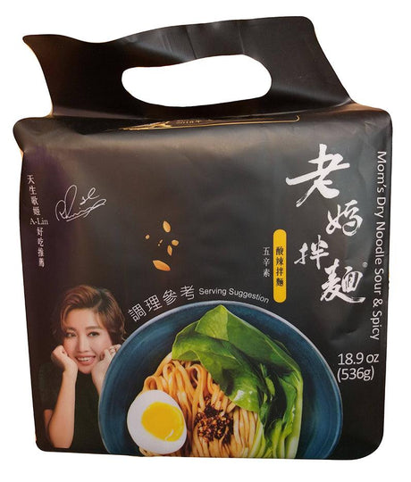 Mom's Dry Noodles Sour and Spicy, 18.9 Ounces, (Pack of 1) - Mighty Depot