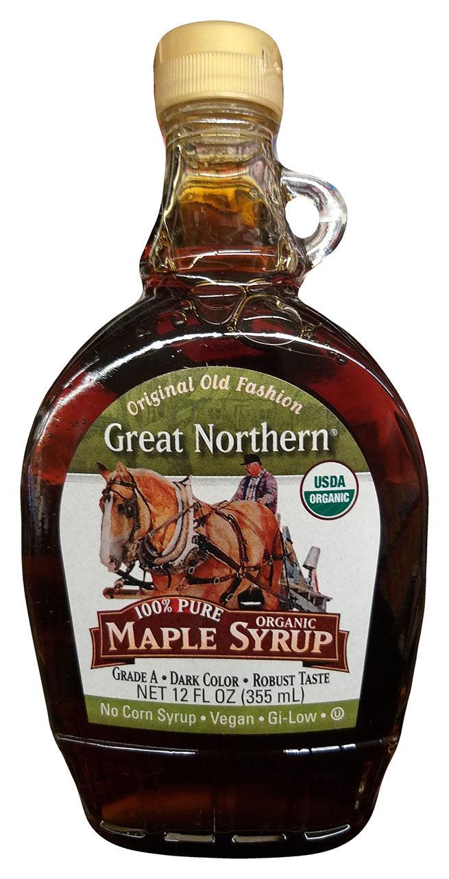 Great Northern 100% Pure Organic Maple Syrup, 12 Ounces, (Pack of 1 Bottle) - Mighty Depot