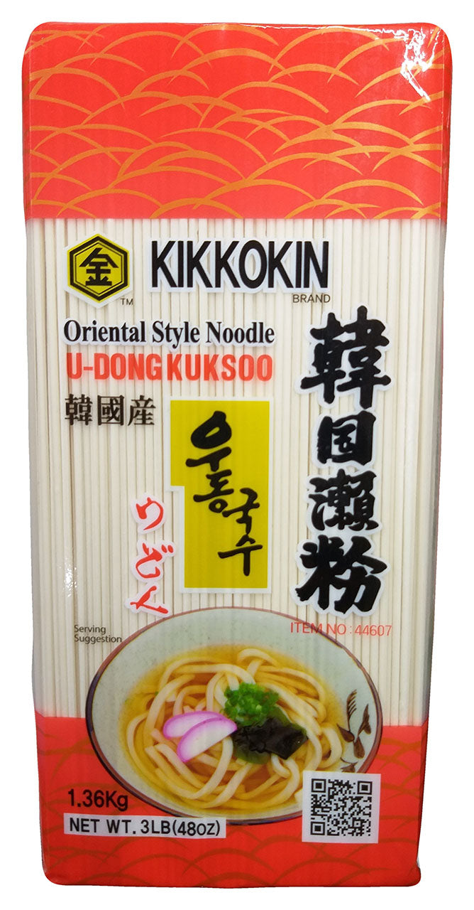 Kikkokin - U-dong Kuksoo (Oriental Style Noodles), 3 Pounds, (Pack of 1) - Mighty Depot