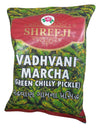 Shreeji - Green Chili Pickle (Vadhvani Marcha), 7.05 Ounces, (Pack of 1)