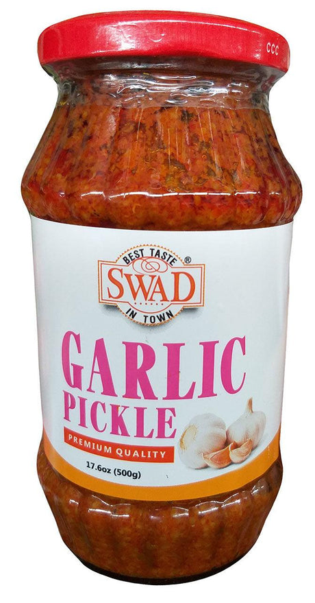 Swad - Garlic Pickle, 17.6 Ounces, (Pack of 1 Jar) - Mighty Depot