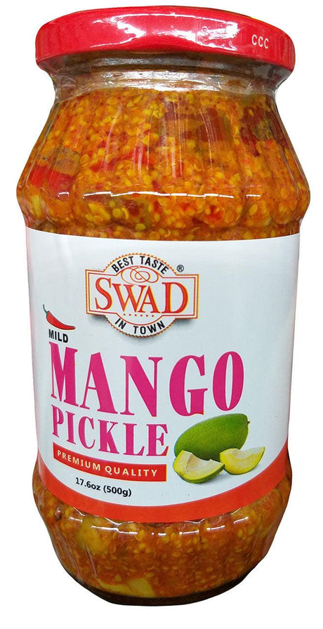 Swad - Mango Pickle (Mild), 17.6 Ounces, (Pack of 1 Jar) - Mighty Depot